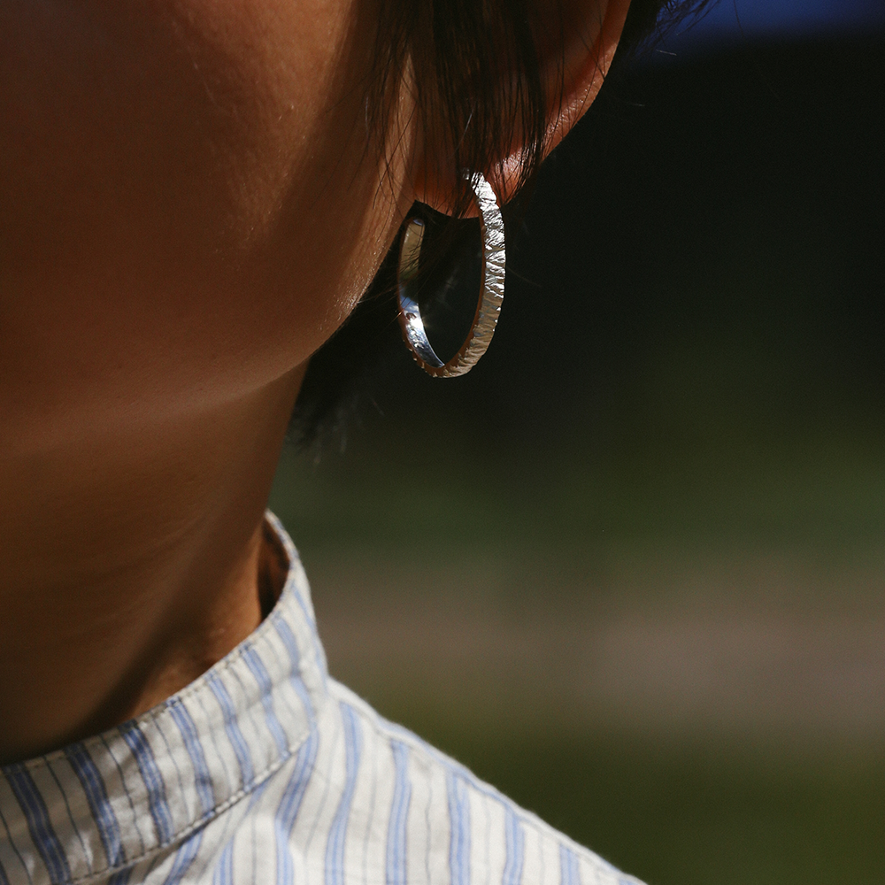 Earthbound Forest Bark Large Hoops