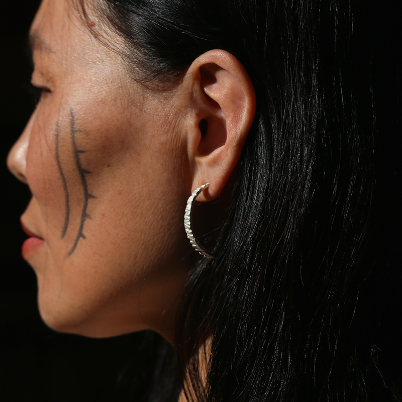 Earthbound Forest Bark Large Hoops