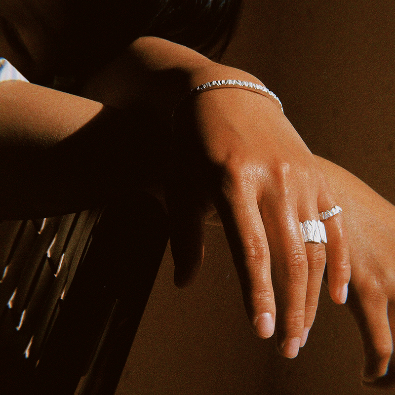 Earthbound Forest Bark Pinky Thin Ring