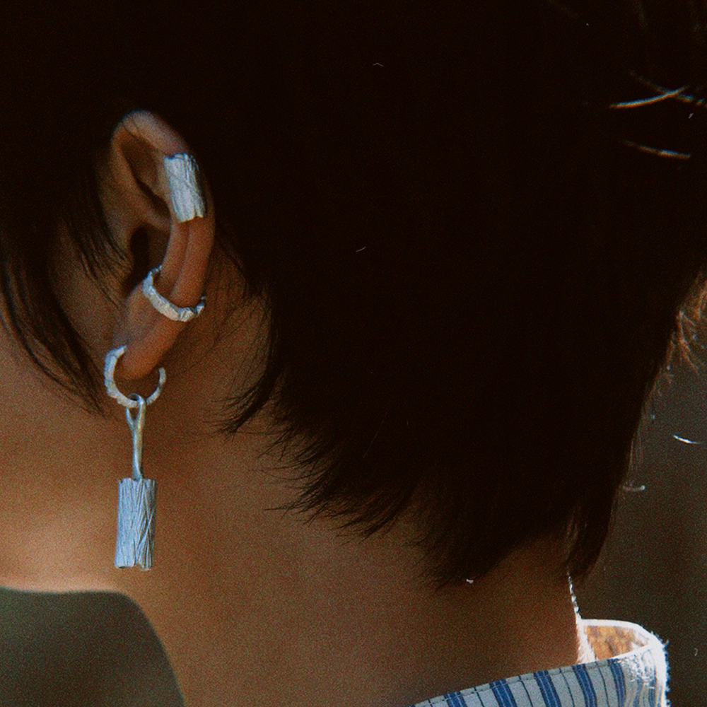 Earthbound Forest Bark Hoop Ear Cuff