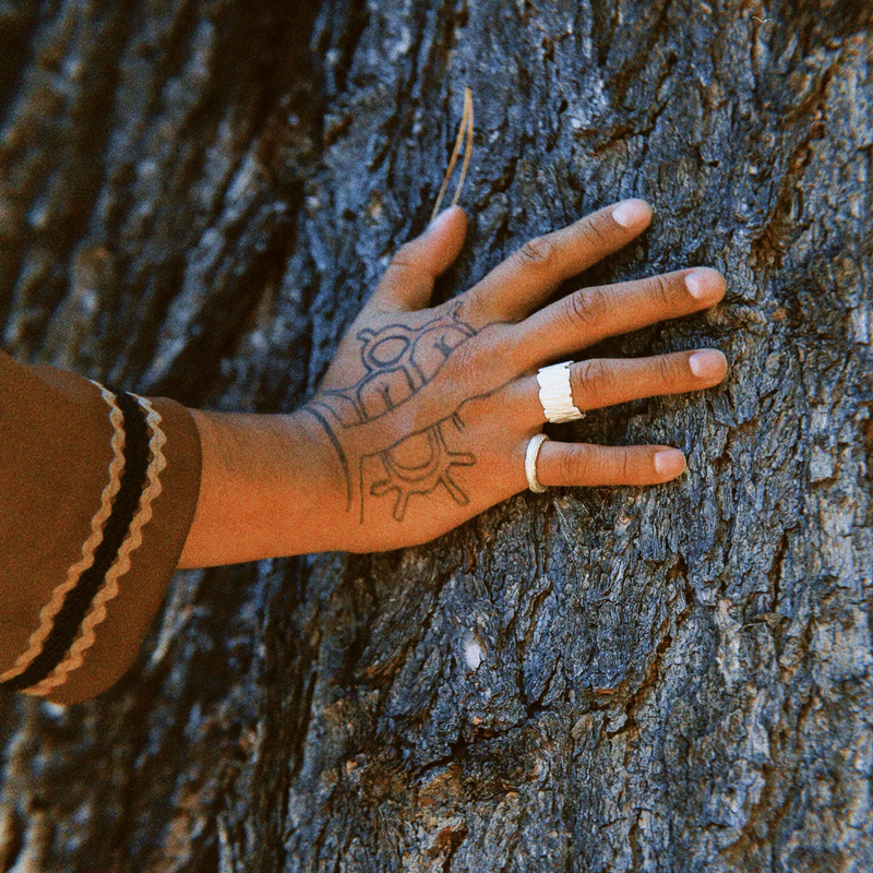 Earthbound Forest Bark Adjustable Thick Ring