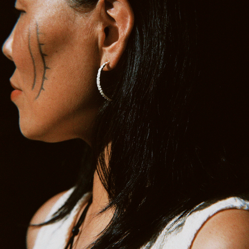 Earthbound Forest Bark Large Hoops